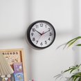 thumbnail image 2 of Reloj de pared negro, silencioso, sin tictac, funciona con pilas, redondo, analógico, para aula, escuela, oficina, sala de estar, dormitorio, hogar, 2 of 5