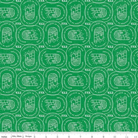 FFA Forever Blue 2 Farm Patch Green Cotton Fabric (1 yard)