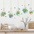 thumbnail image 3 of Conjunto de pegatinas de pared ZHCH plantas en macetas mariposas autoadhesivas, 3 of 4