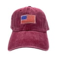 thumbnail image 4 of Empire Cove Washed USA Flag Cotton Baseball Dad Caps Patriotic Hats Vintage Burgundy, 4 of 6