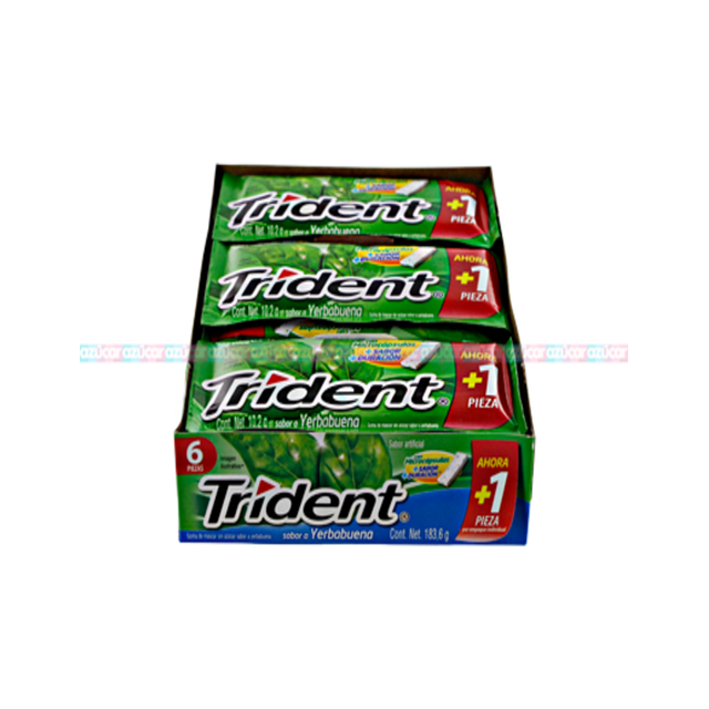 Pack de 30 Chicle Trident 6s Yerbabuena de 18/10.2GR Trident Caja con 18