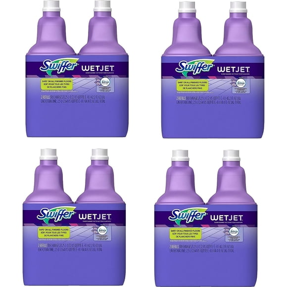 Solución limpiadora Swiffer WetJet Lavender Vanilla, 1,25 L, paquete de 8