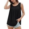 thumbnail image 5 of Uvplove Womens Summer Tank Tops Sleeveless Chiffon Blouse Loose Round Neck Casual Shirts,Black,L, 5 of 11