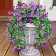 thumbnail image 6 of Artificial Flowers - Household Imitation - Artificial Hanging Flowers For Outdoor Spring Decoration 4Pcs Silk With Leaves Look Real Faux Flowers For Outside Porch - 1 Artificial Flower, 6 of 9