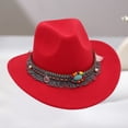 thumbnail image 1 of SRZYMJ Women's Felt Fedora Hat Wide Brim Panama Hats with Tassel, 1 of 3