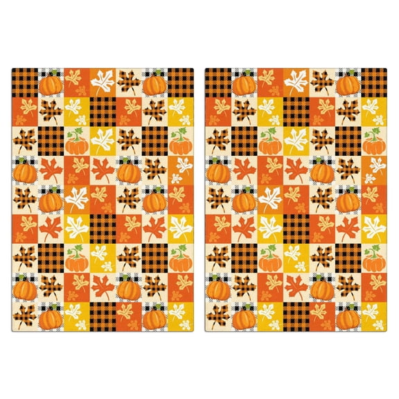 Maple & Pumpkin Kitchen Towels 2-Pack - Super Absorbent Fall Decor Dishcloths, Farmhouse Style