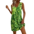 thumbnail image 2 of QUNYINEY Casual Summer Sundresses for Women Sleeveless Floral A Line Mini Tank Dress Beach V Neck with Pockets Loose Fit Dresses, 2 of 7