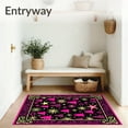 thumbnail image 3 of ODIKA 2'x3' Machine Washable Non-Slip Area Rug, Holiday Sparkle Conifer Motif Duo with Bottom High Traffic Rug, Black, 621288, 3 of 7