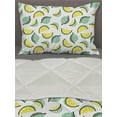 thumbnail image 3 of Lemon Comforter & Sham Bedding Set, Graphical Vibrant Fruit Scattered Natural Sour Juicy Items, 3 pcs Duvet Set Microfiber Filling Quilt, 5 Sizes, Mint Green Charcoal Grey, by Ambesonne, 3 of 4