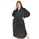 thumbnail image 4 of Vestido camisero con moño Roman Fashion /Tallas Extras, 4341 (Negro lineas) negro 36, 4 of 6