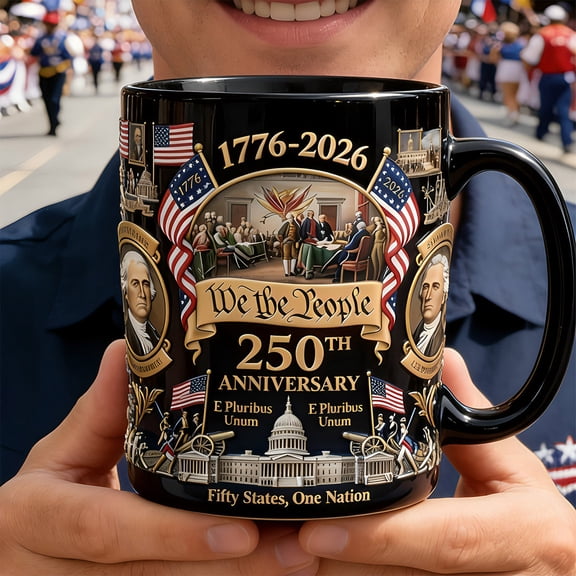 1776–2026 250th Anniversary Coffee Mug 350ml Patriotic Ceramic Cup, Independence Day Commemorative Drinkware Gift for Men Husband Boyfriend Lovers