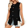 thumbnail image 3 of Women'S 2025 Summer Sweater Vest Sleeveless Knit Cardigan Button Down Tank Tops Black S, 3 of 7