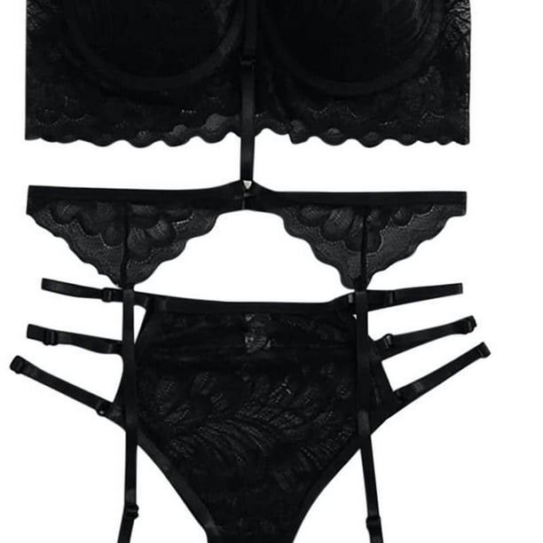 SHEIN Sheer Colorblock Floral Lace Sexy Lingerie