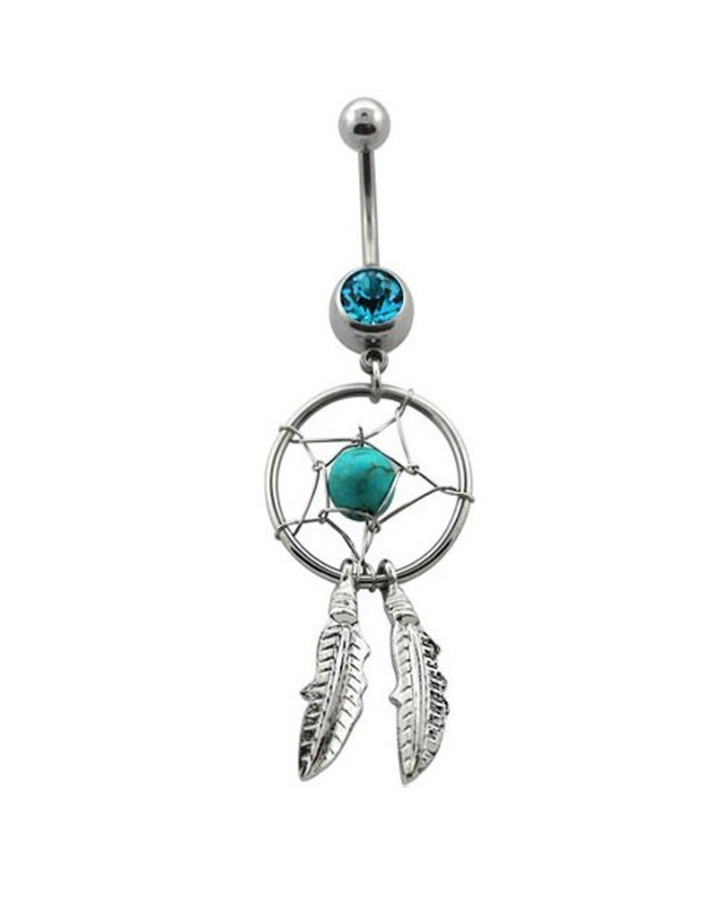 iJewelry2 Turquoise Aqua Dreamcatcher Belly Ring Piercing in Stainless