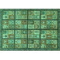 thumbnail image 1 of Ahgly Company Machine Washable Indoor Rectangle Abstract Turquoise Blue Modern Area Rugs, 8' x 10', 1 of 4