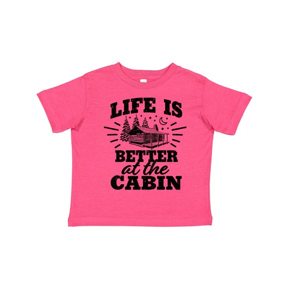 Inktastic Life is Better at the Cabin with Trees and Moon Boys or Girls Toddler T-Shirt