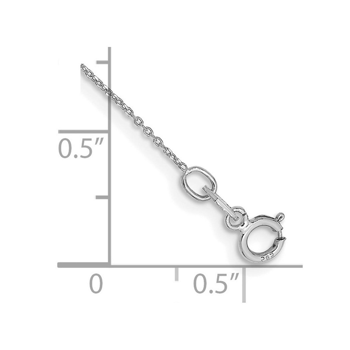 10k Solid White Gold .6mm Sparkle-Cut Cable Chain Anklet 9 Inch Anklet for Women and Men - .4 Grams