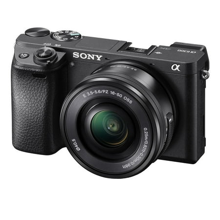 Sony Alpha a6300 Mirrorless Camera with 16-50mm Lens Black + 64GB Card & Accessory Bundle (International Model)