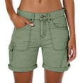 thumbnail image 2 of Womens Hiking Cargo Shorts, Summer Outdoor Work Shorts Casual Trendy Hiking Outfits Comfy Cargo Shorts Vacation Outfits Loose Fit Wide Leg Shorts Lightweight, Green S, 2 of 6