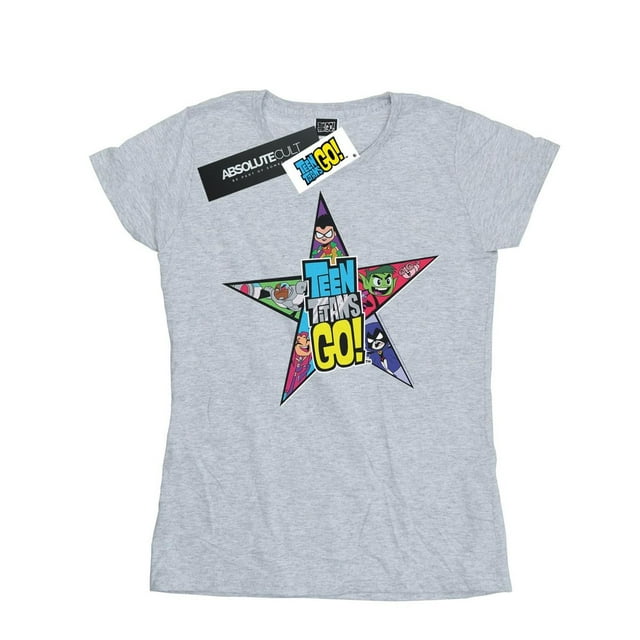 DC Comics T-Shirt en Coton Logo Go Star Titans pour Femmes Adolescentes