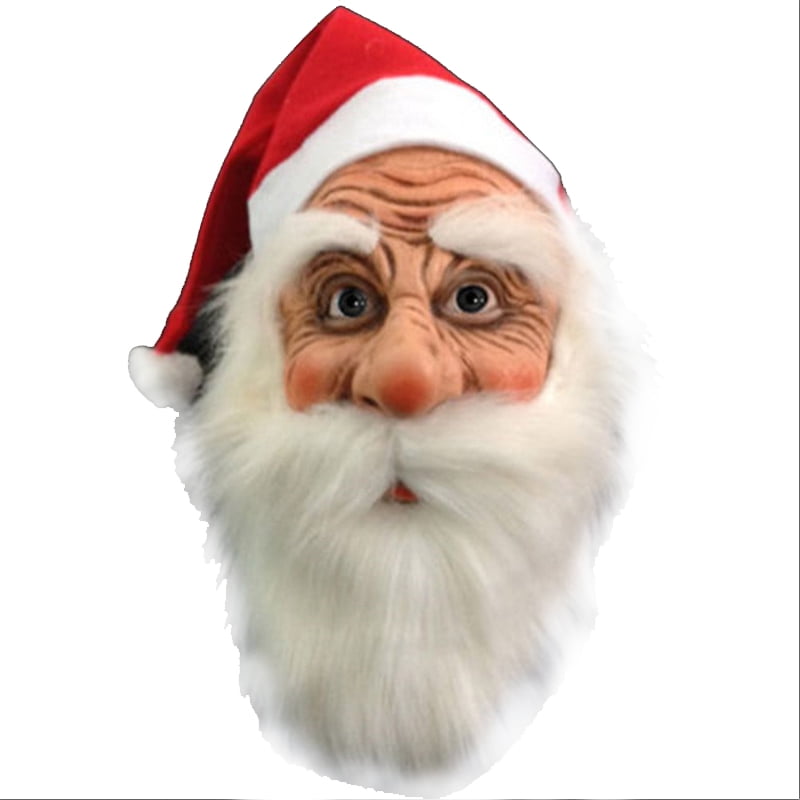 Funny Santa Claus Full Mask Super Soft Santa Face Mask Wig Beard
