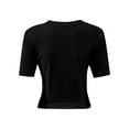 thumbnail image 3 of Women's Basic Teen Tee Workout Crewneck Short Sleeve Slim Fitted Casual Crop Top, 3 of 5