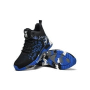 XQJ Steel Toe Boots For Men Work Safety Shoes Anti-smash Anti-puncture Indestructible Shoes Construction Working Boots Outdoor Security Boots Blue