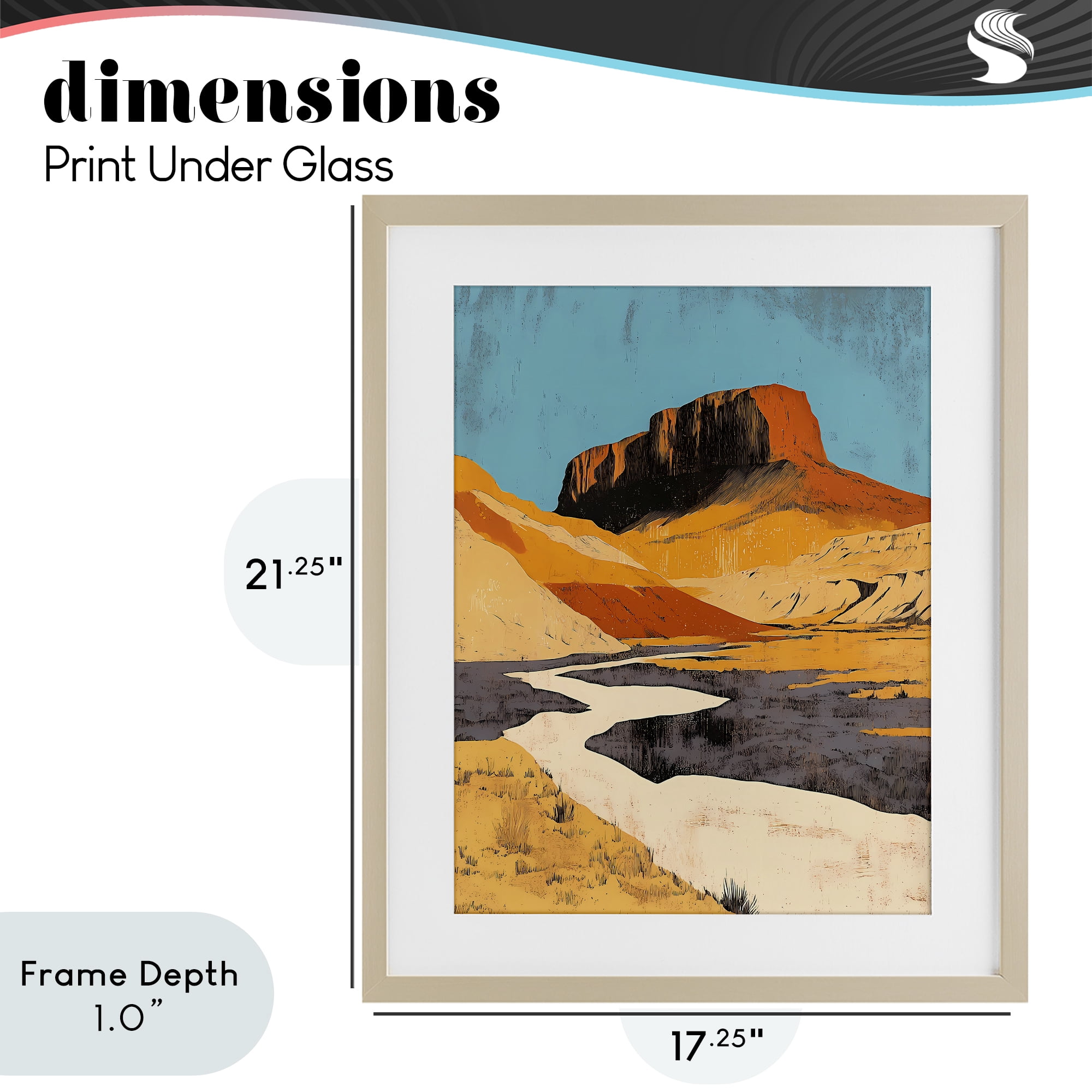 Stupell Industries Vintage Canyon Pass Birch Framed Print Under Glass, design by Walker Noble