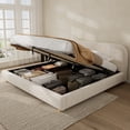thumbnail image 1 of Noble House Lit de Rangement Ottoman Très Grand Size avec Bouclé et Levage Hydraulique, Rangement sous le Lit, Blanc, 1 of 8