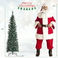 thumbnail image 4 of Costway 5ft Unlit Snowy PVC Artificial Slim Christmas Pencil Tree w/ Pine Cones, 4 of 9