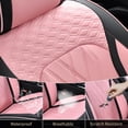thumbnail image 5 of FLORICH Car Seat Covers Full Set, Universal Leather Seat Covers Full Coverage, Waterproof for Most Car Truck SUV, Black & Pink, 5 of 10