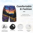 thumbnail image 3 of Fuzoiu Galactic Night Over Meadow Print Men's Swim Shorts,Quick-Dry Double-Layer Swim Trunks,Board Trunks,Beach Shorts Swimwear Bathing Suits-X-Large, 3 of 6