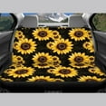 thumbnail image 4 of Pzuqiu Sunflower Black Car Seat Cover Fashion Car Seat Cover Full Set Front and Rear Split Bench Seat Covers Easy to Install Car Interiors Car Seat Protector Universal Fit Most Sedans, Yellow, 4 of 7