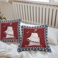 thumbnail image 6 of Nautical Sailing Throw Pillow Covers 18x18 Inch Set of 2, Red Navy Blue Coastal Stars Ocean Waterproof Outdoor Pillow Covers, Decorative Cushion Pillowcases for Couch, Sofa, Bed, Garden, Patio, 6 of 9