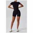 thumbnail image 7 of AEXTO Fashion Zipper Yoga Jumpsuit Short Playsuit Women Romper Short Sleeve Gym Fitness Overalls One Piece Sports Suit Unitard, Athletic Style Activewear, Stylish Activewear, 7 of 7