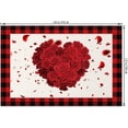 thumbnail image 3 of Valentine''s Day Placemats Set of 4 12x18 Inch Buffalo Plaid Red Rose Heart Love Washable Heat-Resistant Table Place Mats for Anniversary Kitchen Dining Room Holiday Party Decoration, 3 of 5
