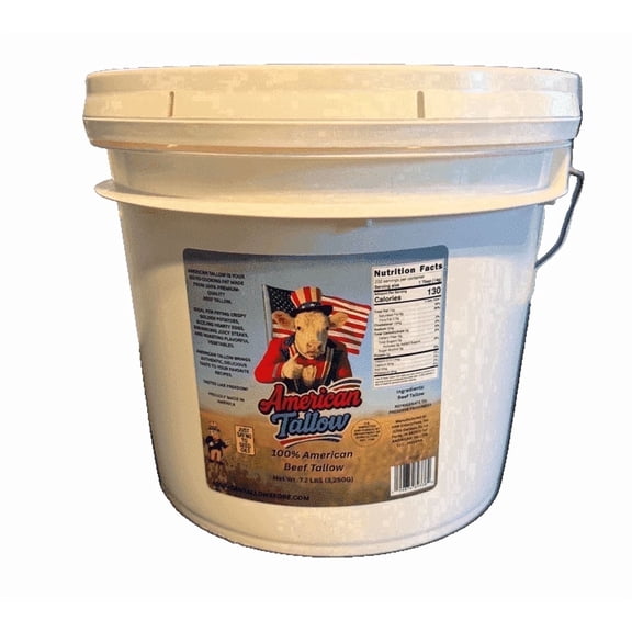 American Tallow 100% American Beef Tallow – 1 Gallon (7.2 lbs) All-Natural Cooking Fat