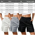 thumbnail image 4 of Denim shorts for women elastic waist,Shorts For Women Cargo Shorts Knee Length 6 Pockets Elastic Waist Long Shorts For Summer Casual,Running Shorts for Women(Size:L), 4 of 6