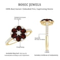 thumbnail image 6 of Rosec Jewels Natural Garnet Flower Engagement Ring for Women - Garnet Diamond Ring - AAA Quality - with Jewelry Box, 10K Yellow Gold, US 10.50, 6 of 9