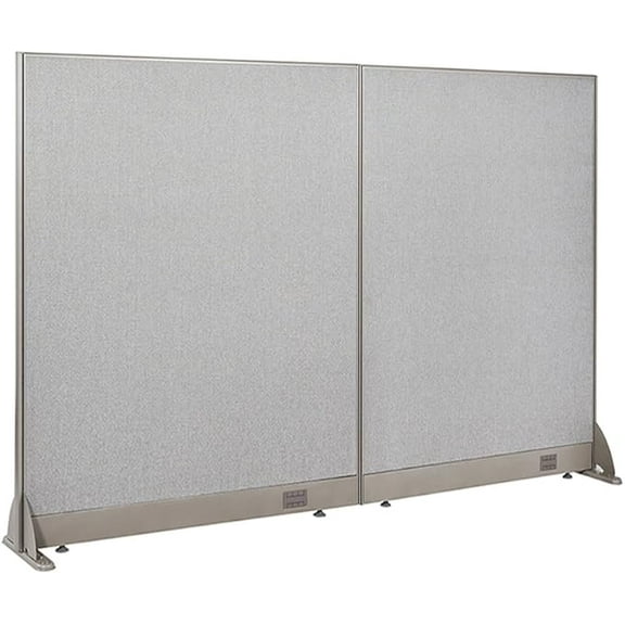 GOF Freestanding Partition (66"W x 48"H) Straight Run Panels w/ Safety Legs - Room Divider, Privacy Wall Screen, Office Workstation