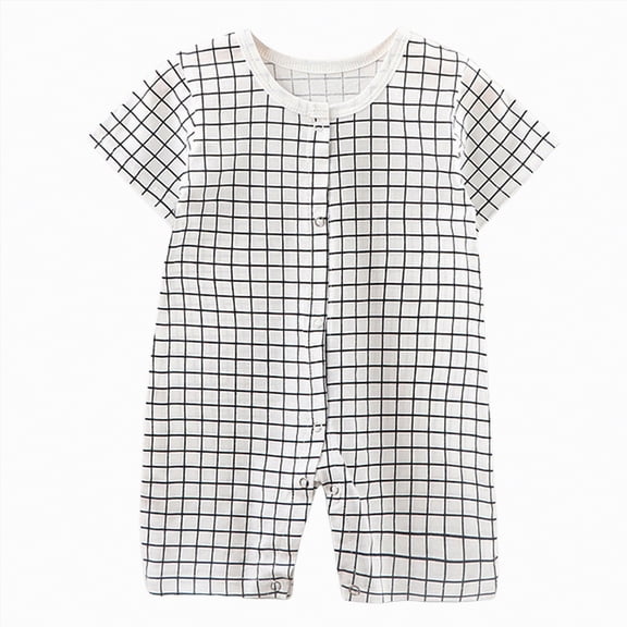 kpoplk Unisex Baby Summer Jumpsuit Short Sleeve Cotton Newborn Romper Breathable Comfortable Onesie for Boy Girl Size 18-24 Months,Light Gray
