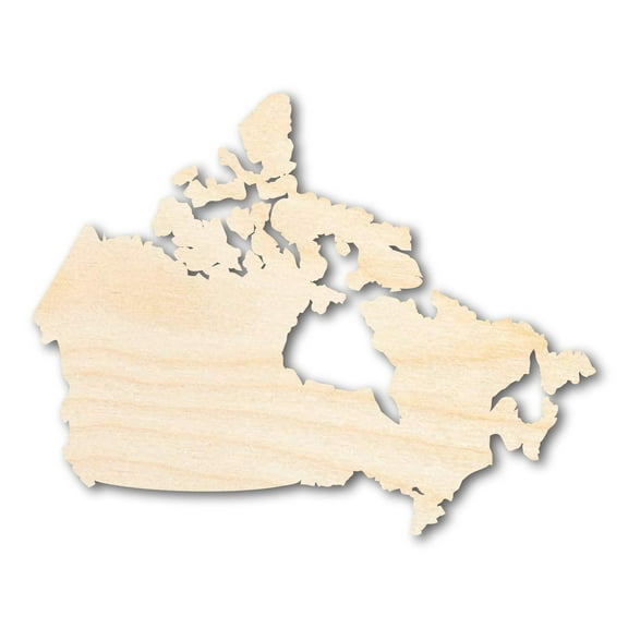 Unfinished Wood Canada Country Shape - North America Craft - up to 46" DIY 4" / 1/4"