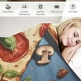 thumbnail image 3 of Fenyluxe Pizza Print Throw Blanket for Bed Couch Car | Lightweight Blanket for All Seasons | Super Soft 50x60in, 3 of 6