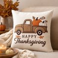 thumbnail image 6 of Thanksgiving Printed Linen Pillowcases 18X18 Inch, Fall Pillow Cover, Holiday Decoration Cushion Cover with Pumpkin Pattern for Living Room Bedroom, 6 of 7
