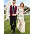 thumbnail image 3 of COOFANDY Men's Layered Suit Vest Business Dress Vests Formal Wedding Waistcoat Slim Fit, 3 of 7