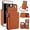 Brown, variant on Crossbody Wallet Case for iPhone 7 8 Plus, RFID Blocking Zipper Handbag Purse Flip Cover, Kickstand Folio Case Card Slots Holder Wrist Strap Lanyard