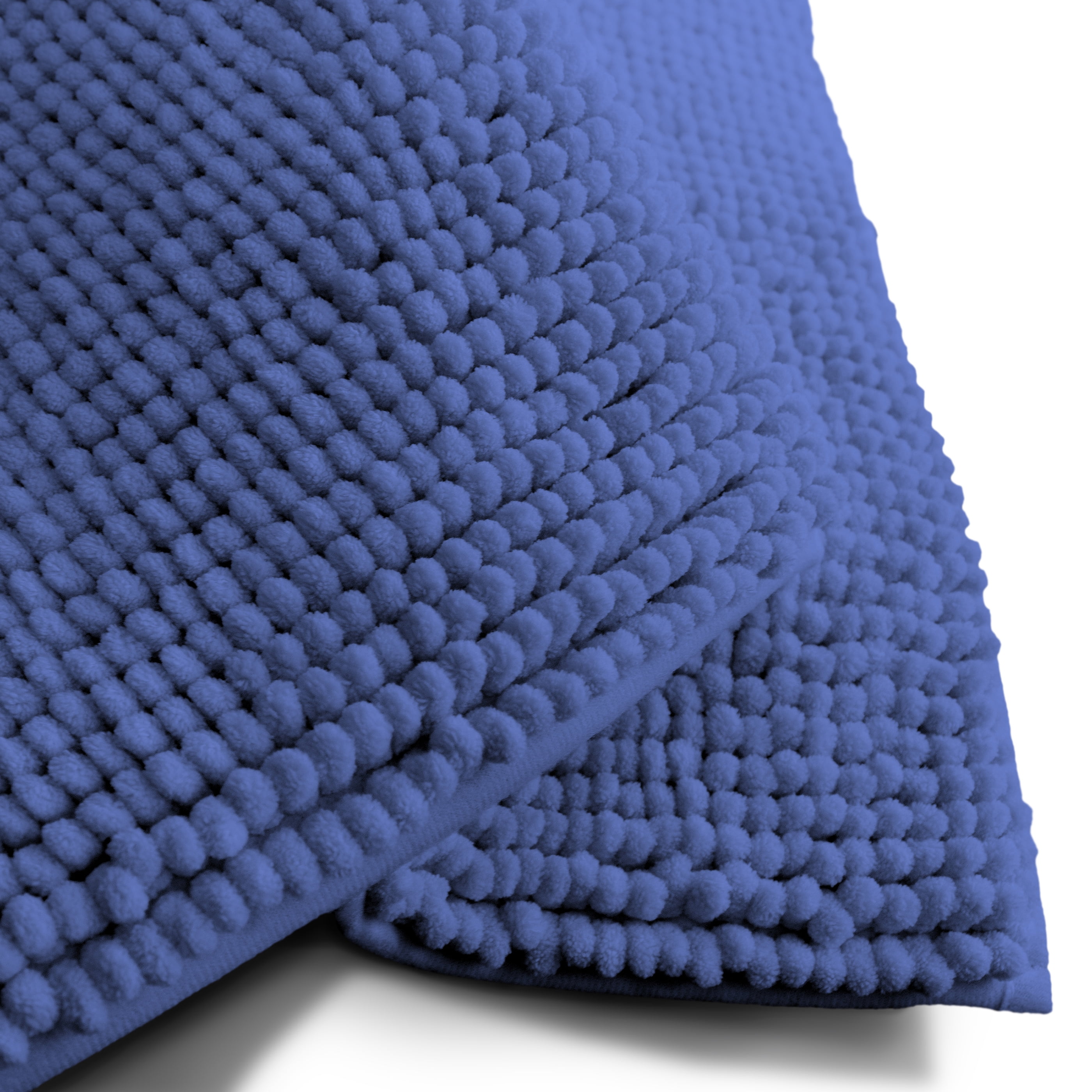 (4 pack) Your Zone Kids Blue Memory Foam Noodle Single Bath Rug with Nonslip Backside