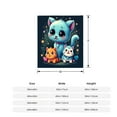 thumbnail image 5 of Cozy Flannel Blanket with Whimsical Cartoon Cats Design - Soft Warm Perfect for Sofa Travel Bed and Chair, 5 of 7