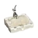 thumbnail image 2 of Jabonera de porcelana con figura de conejo y decoración de drenaje. Bandeja moderna. Blanco lechoso, 2 of 9