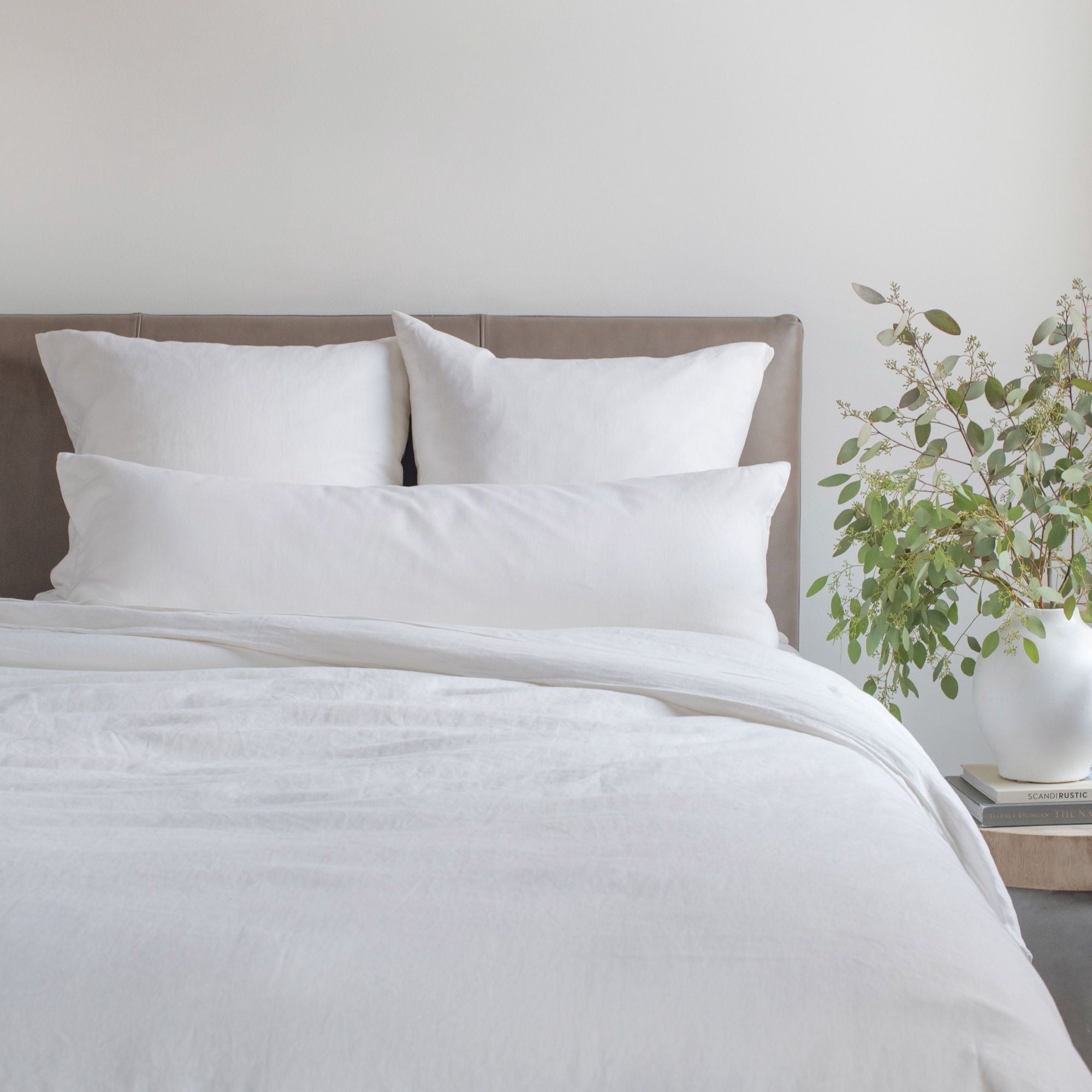 French Linen Body Pillow with removable Sham - Cream | BOKSER HOME